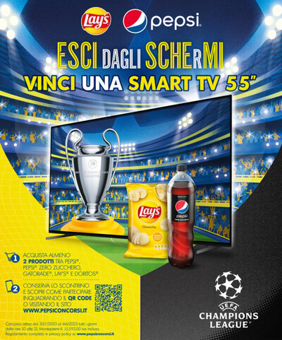 Volantino Pepsi a Corigliano-Rossano | Esci dagli schermi, vinci una Smart TV 55"! | 8/5/2023 - 4/6/2023