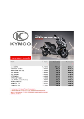 Offerte di Motori a Sciacca | Promo selezione speciale extended! in Kymco | 16/5/2023 - 31/7/2023