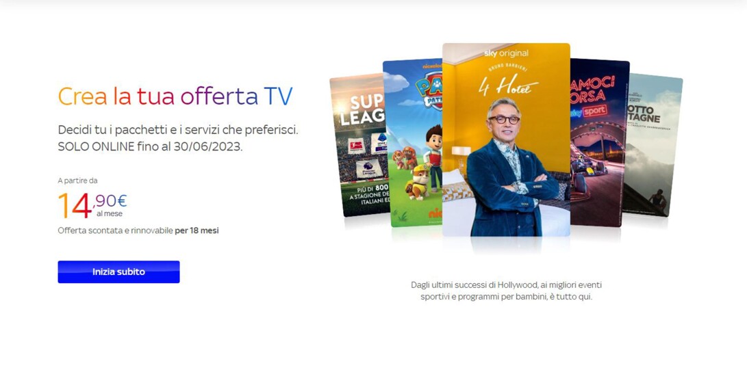 Volantino Sky a Roma | Crea la tua offerta TV! | 17/5/2023 - 30/6/2023