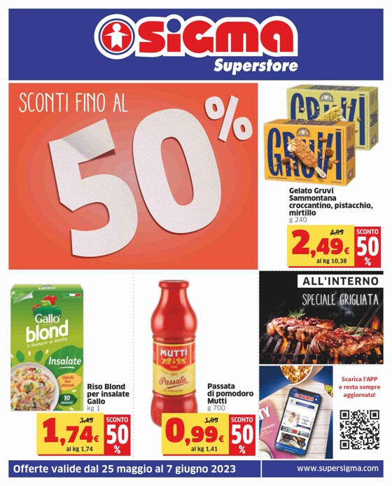 Volantino Sigma a Torino | Sconti fino al 50% + sp. Grigliata | 25/5/2023 - 7/6/2023