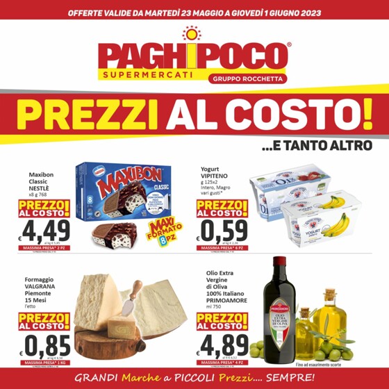 Volantino PaghiPoco | Prezzi al costo! | 23/5/2023 - 1/6/2023