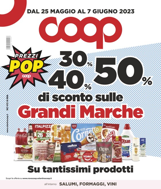 Volantino Coop a Torino | 30% 40% 50% di sconto sulle Grandi Marche | 25/5/2023 - 7/6/2023