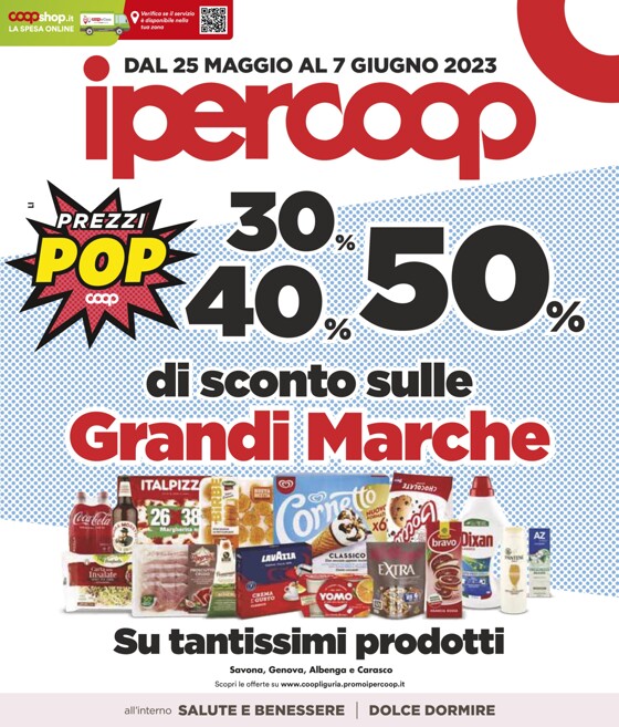 Volantino Ipercoop a Genova | 30% 40% 50% di sconto sulle Grandi Marche | 25/5/2023 - 7/6/2023