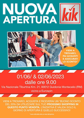 Offerte di Sport e Moda | Nuova apertura Guidona Montecelio in KiK | 1/6/2023 - 2/6/2023