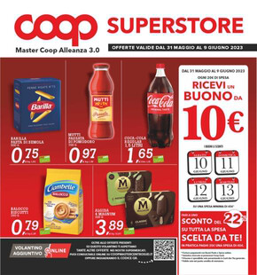 Volantino Superstore Coop a Trani | Ricevi un buono da 10 Euro  | 31/5/2023 - 9/6/2023