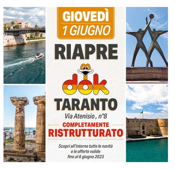 Volantino Dok a Taranto | Riapre  | 1/6/2023 - 6/6/2023