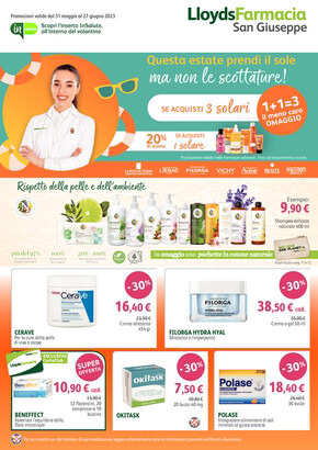 Volantino Lloyds Farmacia a Bologna | Questa estate prendi il sole ma non le scottature! | 31/5/2023 - 27/6/2023