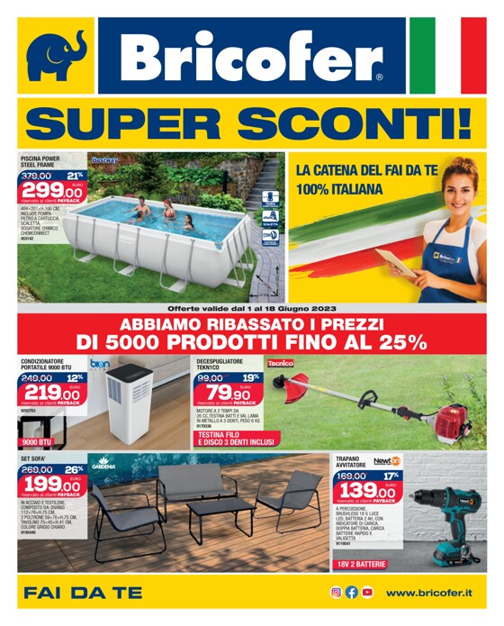 Volantino Bricofer a Figline e Incisa Valdarno | Super sconti! | 1/6/2023 - 18/6/2023