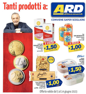 Offerte di Discount a Taranto | Tanti prodotti a 0.50, 1, 2 euro in ARD Discount | 5/6/2023 - 14/6/2023