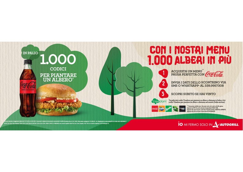 Volantino Autogrill a Cinisello Balsamo | Con i nostri menu 1000 alberi in più | 25/8/2023 - 24/9/2023