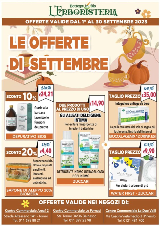 Volantino Bottega in Bio | Le offerte di settembre! | 31/8/2023 - 30/9/2023