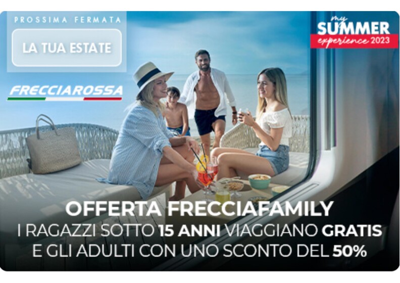 Volantino Trenitalia | Offerta Frecciafamily | 31/8/2023 - 30/9/2023