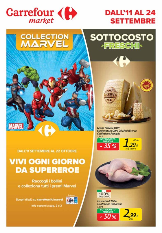 Volantino Carrefour Market | Sottocosto freschi | 11/9/2023 - 24/9/2023