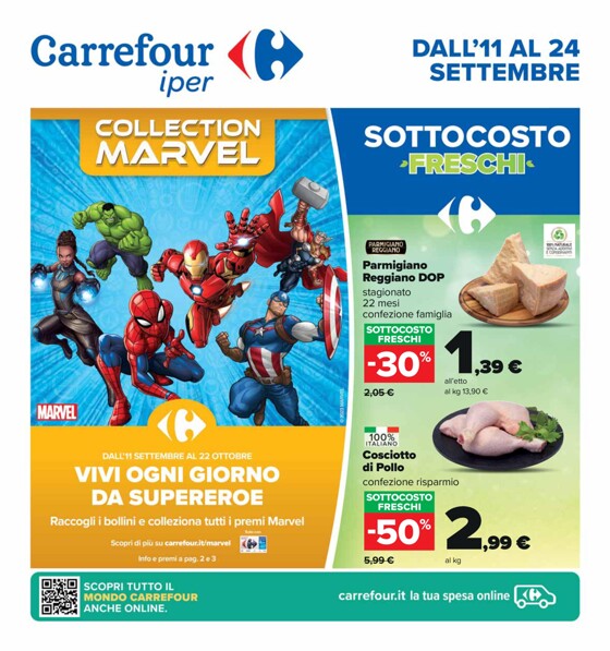 Volantino Carrefour Ipermercati a Novara | Sottocosto freschi | 11/9/2023 - 24/9/2023