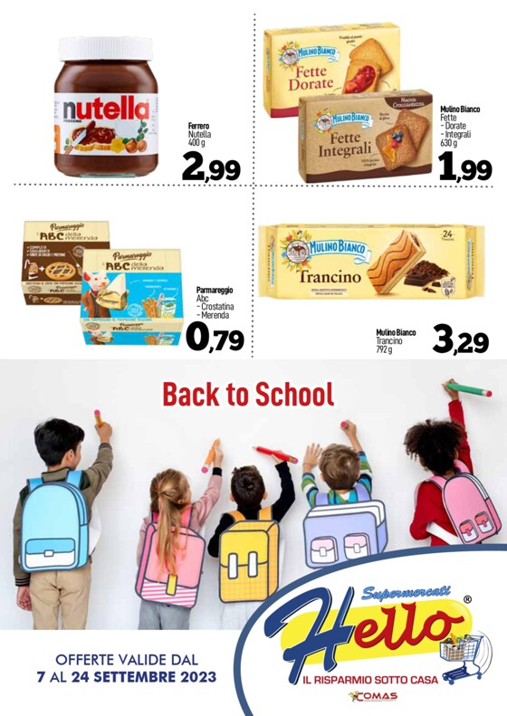 Volantino Hello Supermercati | Back to school! | 11/9/2023 - 24/9/2023