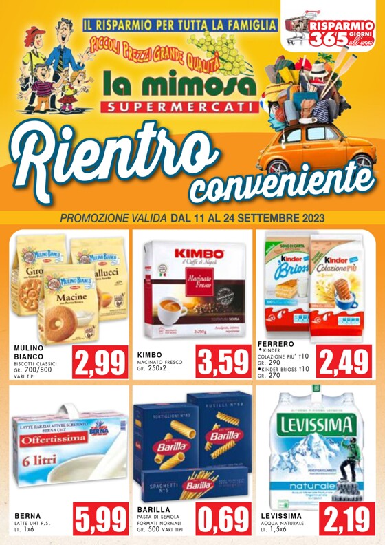 Volantino La Mimosa Supermercati | Rientro conveniente! | 11/9/2023 - 24/9/2023