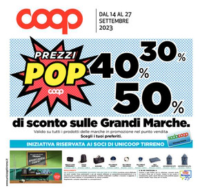 Offerte di Iper e super a La Spezia | Prezi pop in Coop | 14/9/2023 - 27/9/2023