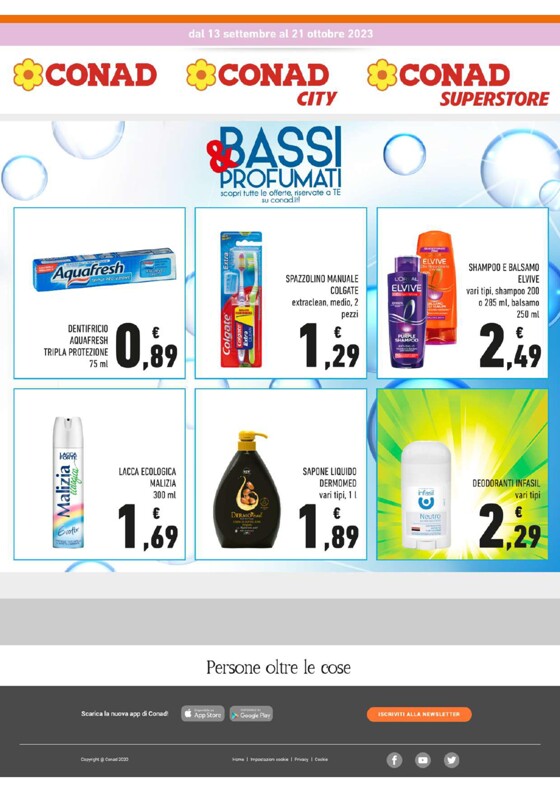 Volantino Conad City a Taranto | Bassi &profumati | 13/9/2023 - 21/10/2023