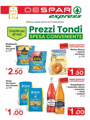 Volantino Despar Express | Prezzi Tondi | 14/9/2023 - 27/9/2023