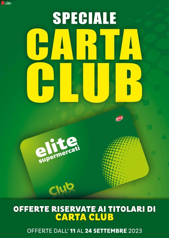 Volantino Elite | Speciale Carta Club | 12/9/2023 - 24/9/2023