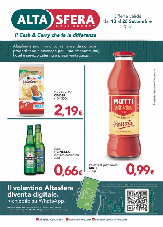Volantino Altasfera a Corato | Il cash & Carry che fa la differenza | 13/9/2023 - 26/9/2023