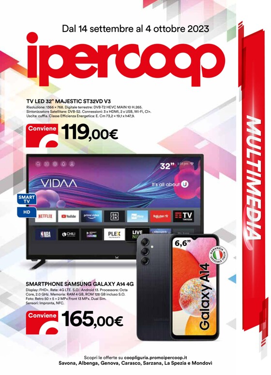 Volantino Ipercoop a La Spezia | Dal 14 settembre al 4 ottobre 2023 ! | 14/9/2023 - 4/10/2023