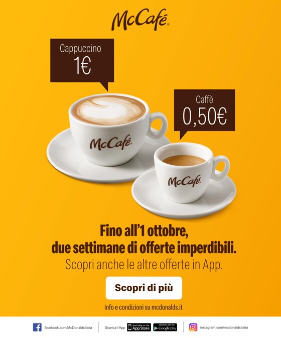 Volantino McDonald's a Messina | McCafè Settembre | 18/9/2023 - 1/10/2023