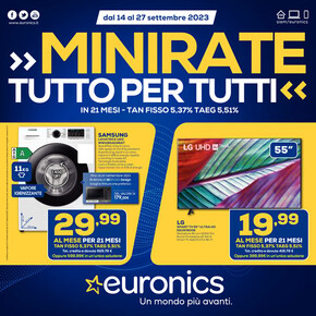 Offerte di Elettronica a Taranto | Minirate tutto per tutti in Euronics | 14/9/2023 - 27/9/2023