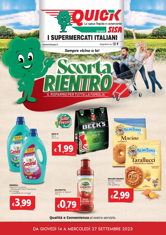 Volantino Quick Sisa | Scorta rientro | 14/9/2023 - 27/9/2023