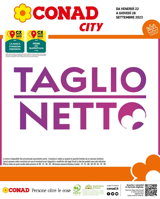 Volantino Conad City a Treviso | Taglio netto  | 22/9/2023 - 28/9/2023
