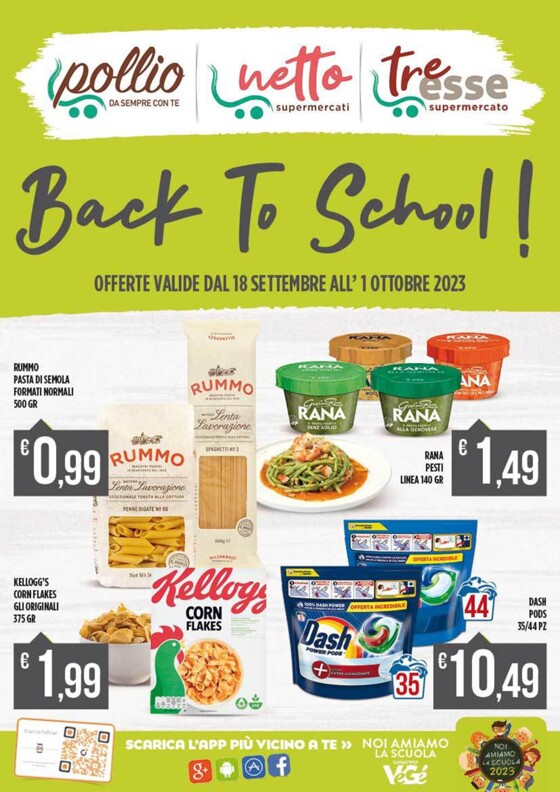 Volantino Supermercato Pollio | Back to school! | 18/9/2023 - 1/10/2023
