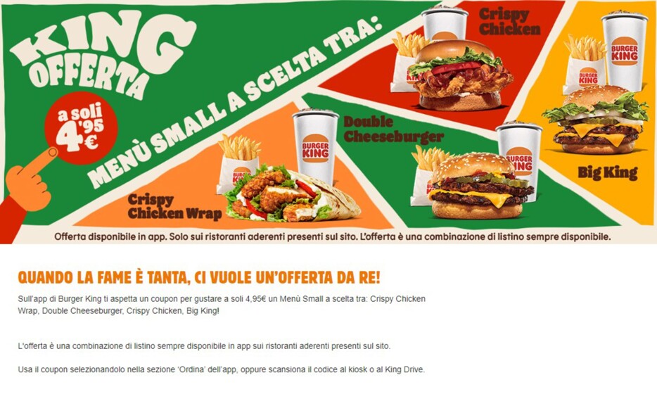 Volantino Burger King a Concorezzo | King offerta | 19/9/2023 - 3/10/2023