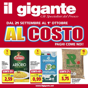Offerte di Iper e super a Parma | Al costo in Il Gigante | 21/9/2023 - 1/10/2023