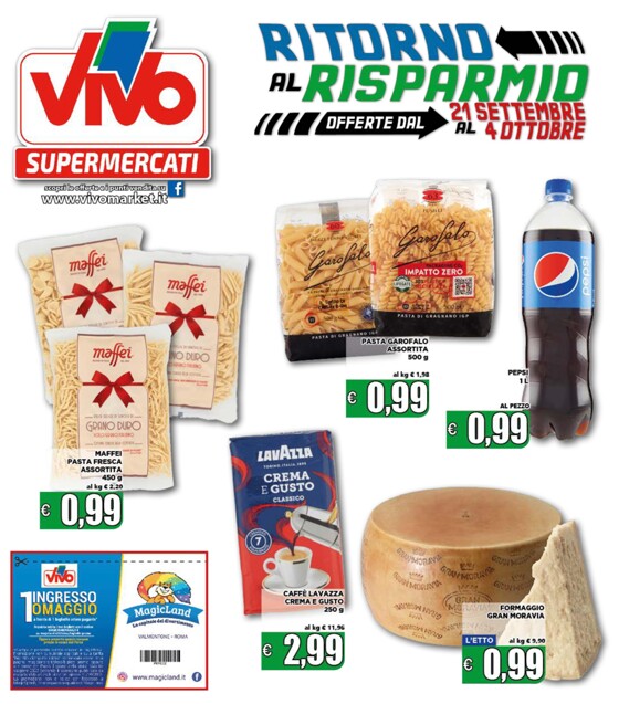 Volantino Vivo Supermercati | Offerte dal 21 settembre al 4 ottobre | 22/9/2023 - 4/10/2023