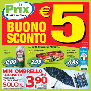 Offerte di Discount a San Giovanni Lupatoto | Buono sconto 5 €  in Prix | 22/9/2023 - 2/10/2023
