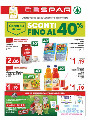 Offerte di Iper e super a Monza | Sconti fino al 40% in Despar | 28/9/2023 - 11/10/2023