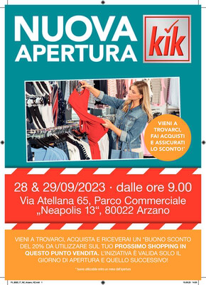 Volantino KiK a Napoli | Nuova apertura Arzano | 27/9/2023 - 30/9/2023