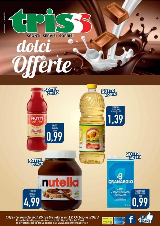 Volantino Supermercati Trisss a Calvizzano | Dolci offertte! | 29/9/2023 - 12/10/2023