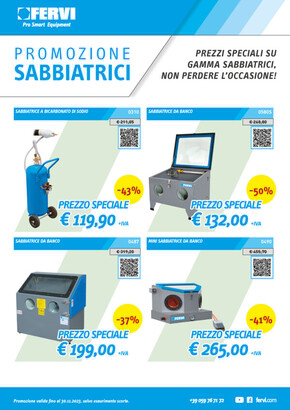 Offerte di Bricolage a Treviso | promozione sabbiatrici! in Fervi | 3/11/2023 - 30/11/2023