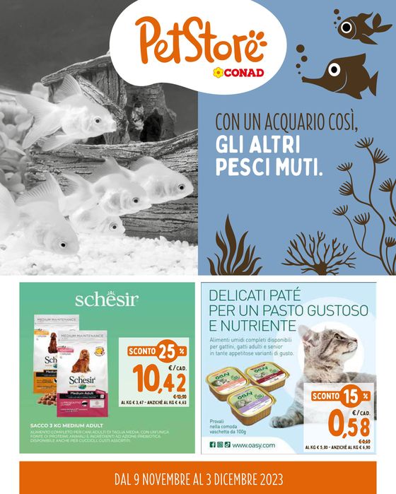 Volantino Pet Store Conad a Roma | Con un'acquario così gli altri pesci muti | 9/11/2023 - 3/12/2023