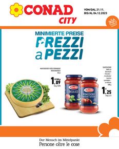 Volantino Conad City a Bolzano | Prezzi a pezzi  | 21/11/2023 - 4/12/2023