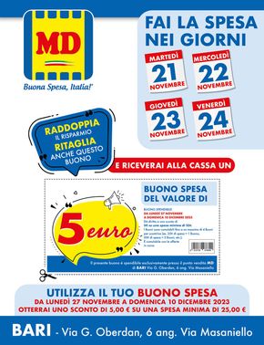 Offerte di Discount a Bari | Black days  in MD | 21/11/2023 - 3/12/2023