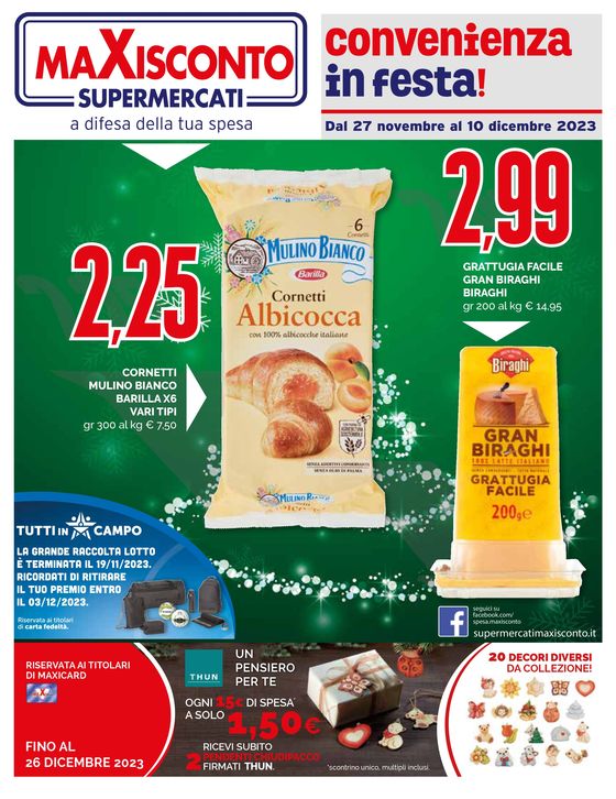 Volantino Maxisconto Supermercati | Convenienza in festa | 27/11/2023 - 10/12/2023