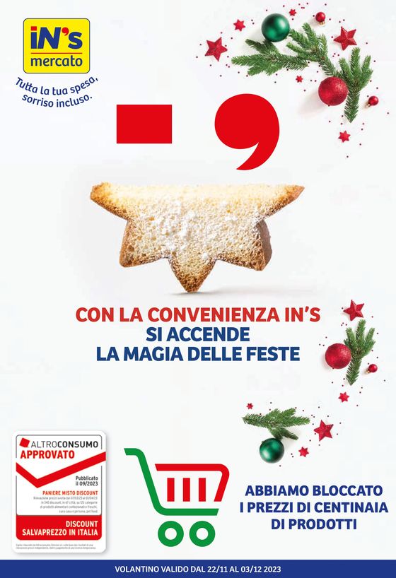 Volantino IN'S a Avezzano | Con la convenienza in's si accende la magia delle feste | 22/11/2023 - 3/12/2023