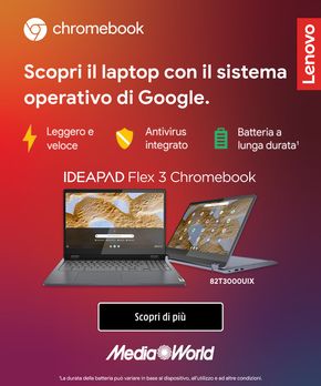 Offerte di Elettronica a Firenze | Chromebook Lenovo da MediaWorld! in MediaWorld | 23/11/2023 - 30/11/2023