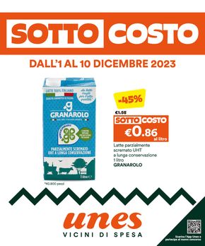 Volantino Unes a Ivrea | Sottocosto | 1/12/2023 - 10/12/2023