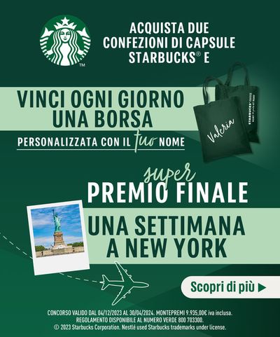 Offerte di Iper e super a Trani | Vinci New York in Starbucks At Home | 4/12/2023 - 31/12/2023