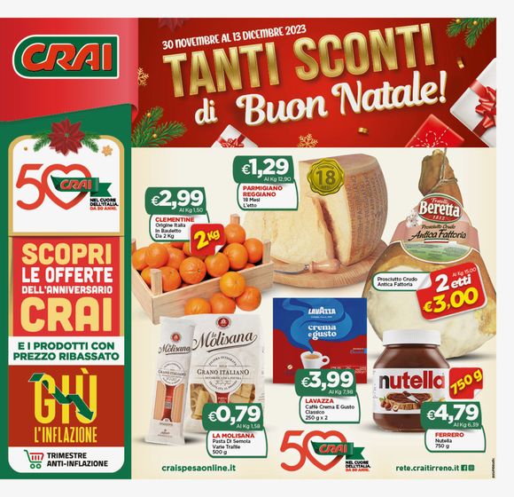Volantino Crai a Roma | Tanti sconti di Buon Natale! | 30/11/2023 - 13/12/2023