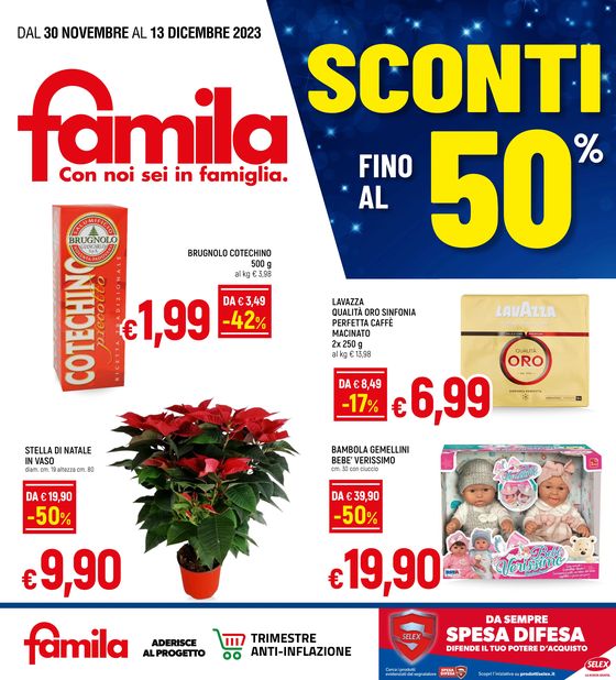 Volantino Famila a Milano | Sconti fino al 50% | 30/11/2023 - 13/12/2023