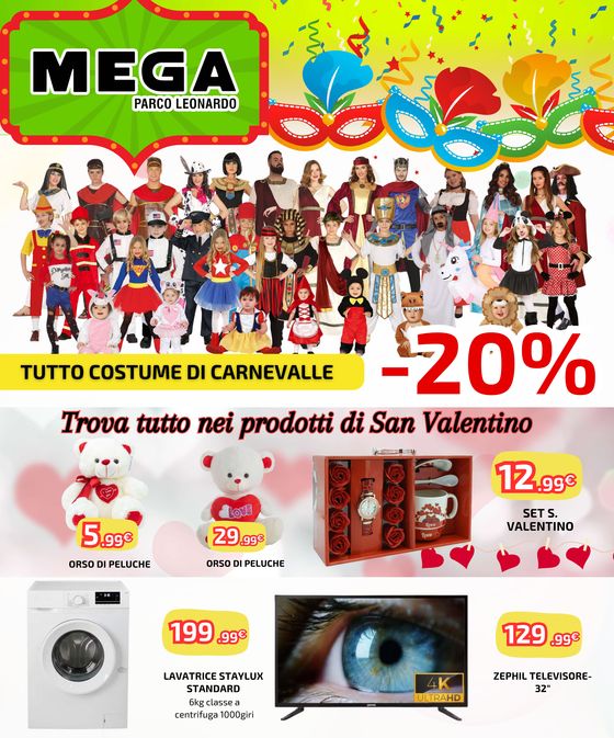Volantino Mega | Mega P. Leonardo - Tutto costume di Carnevale | 2/2/2024 - 29/2/2024